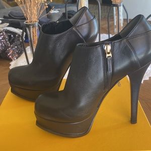 Black Fendi Ankle Platform Booties